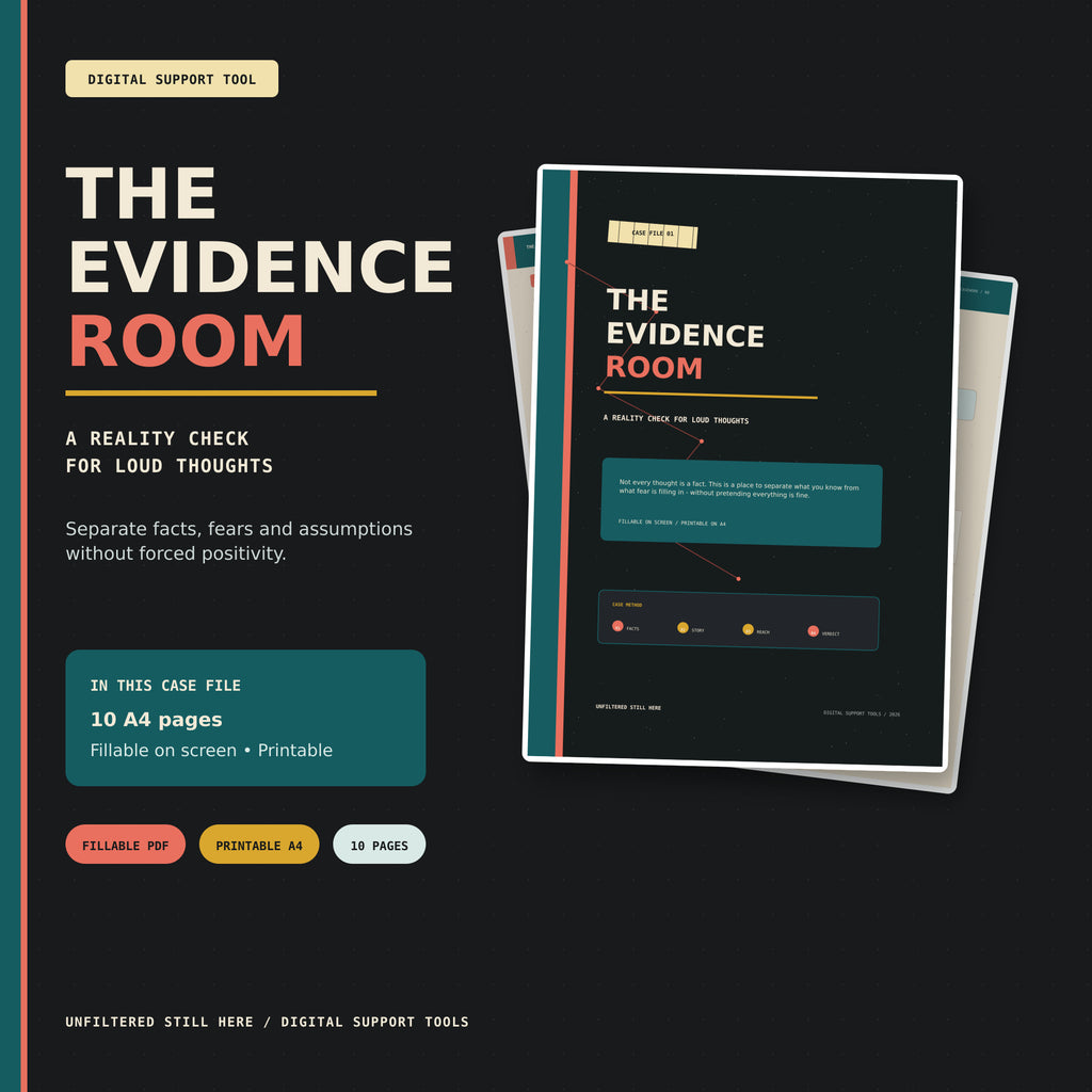 The Evidence Room | Fillable Thought-Sorting Support Tool