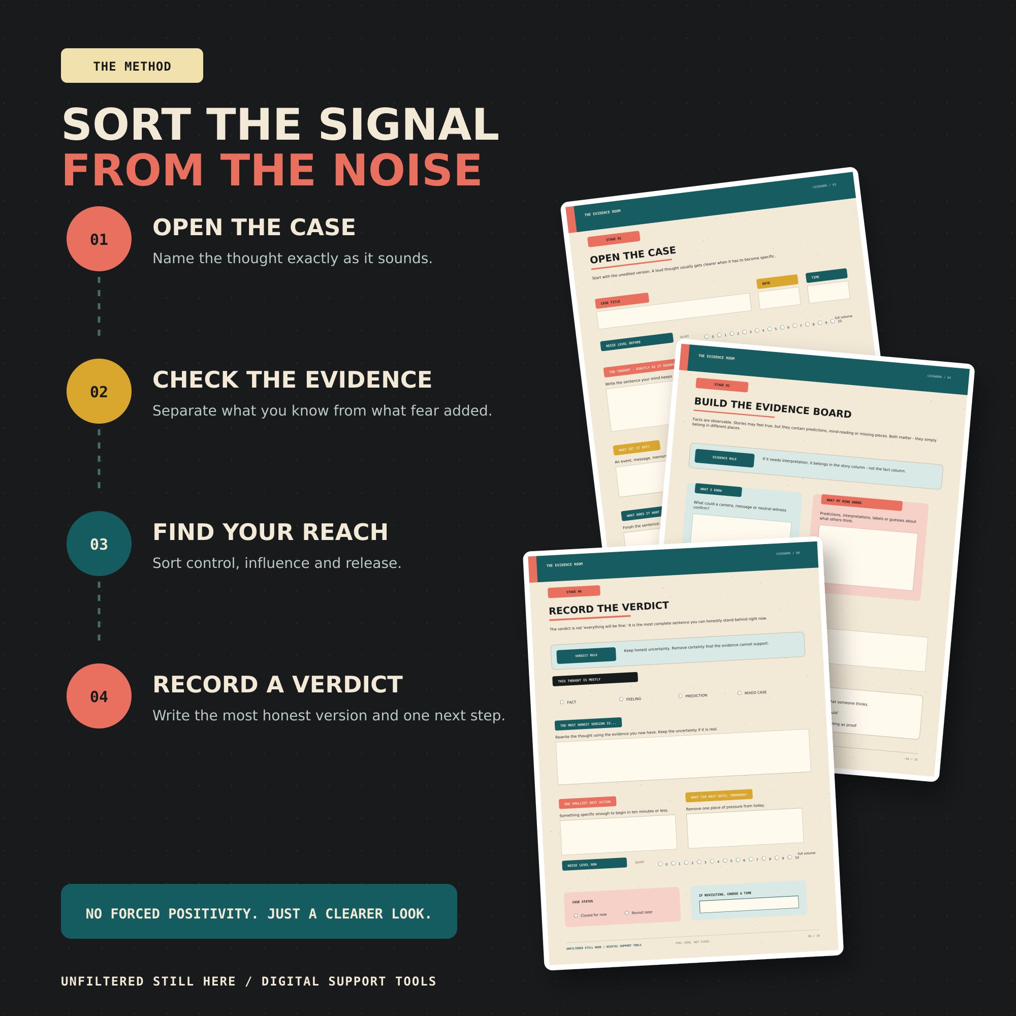 The Evidence Room | Fillable Thought-Sorting Support Tool