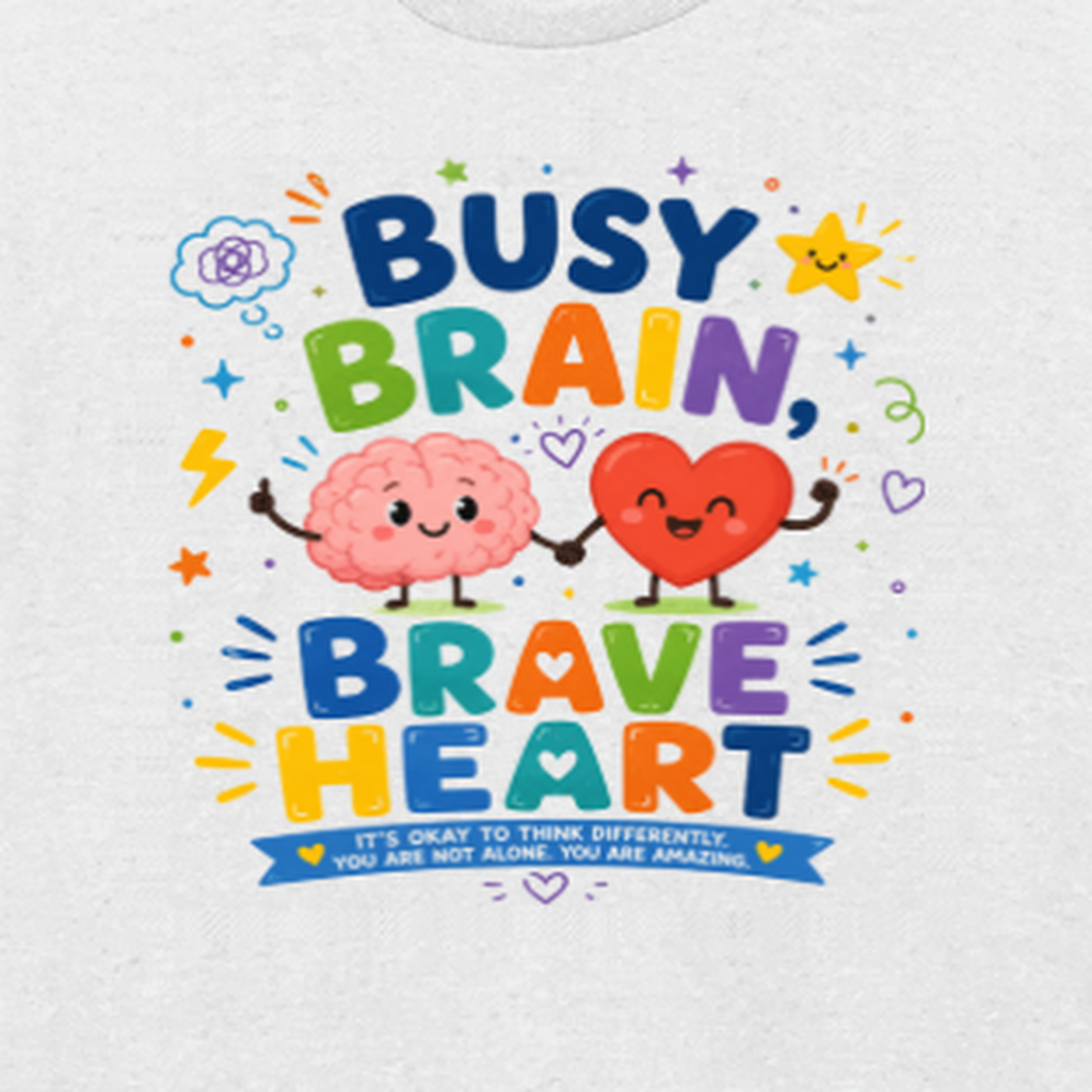 Busy Brain, Brave Heart youth T-shirt
