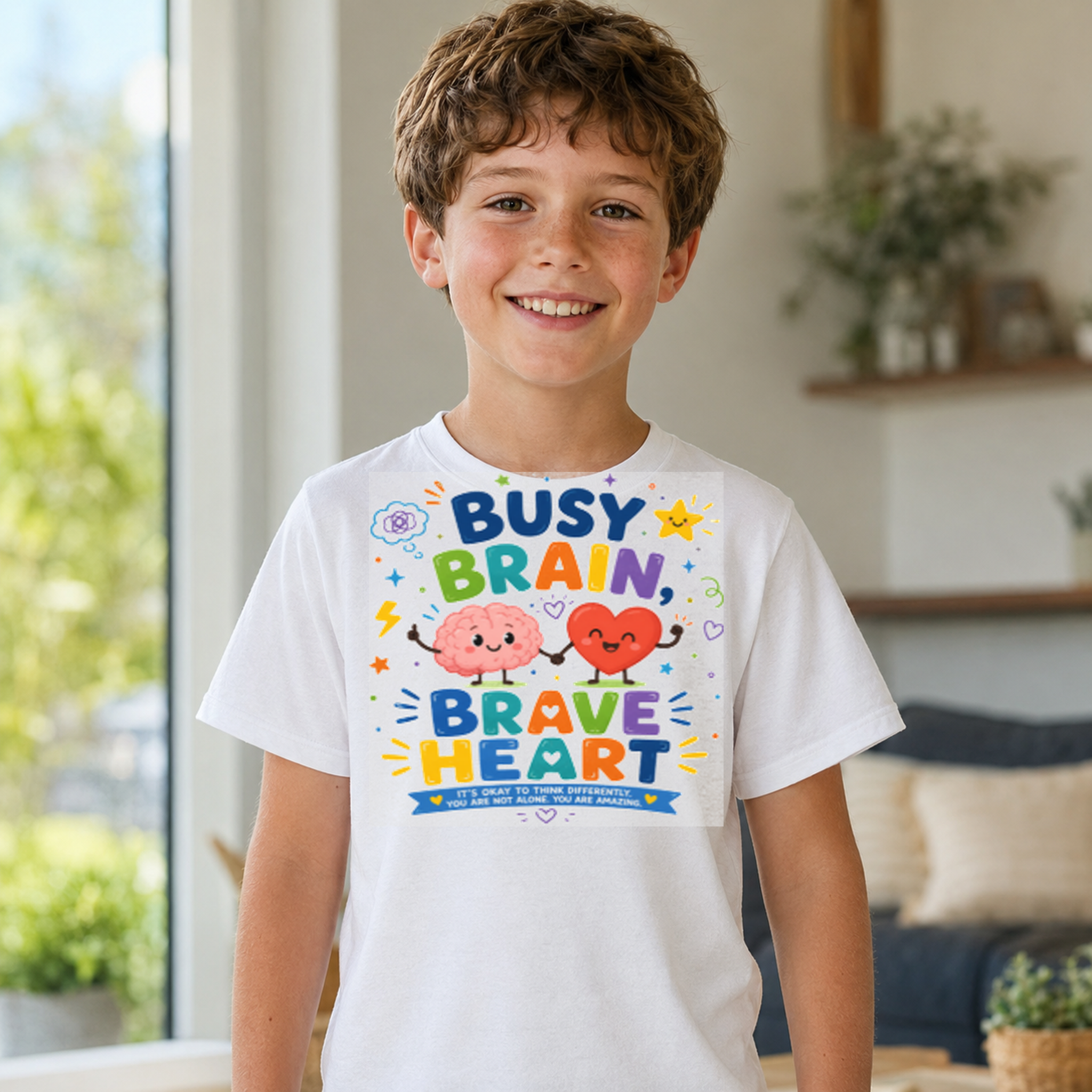 Busy Brain, Brave Heart youth T-shirt