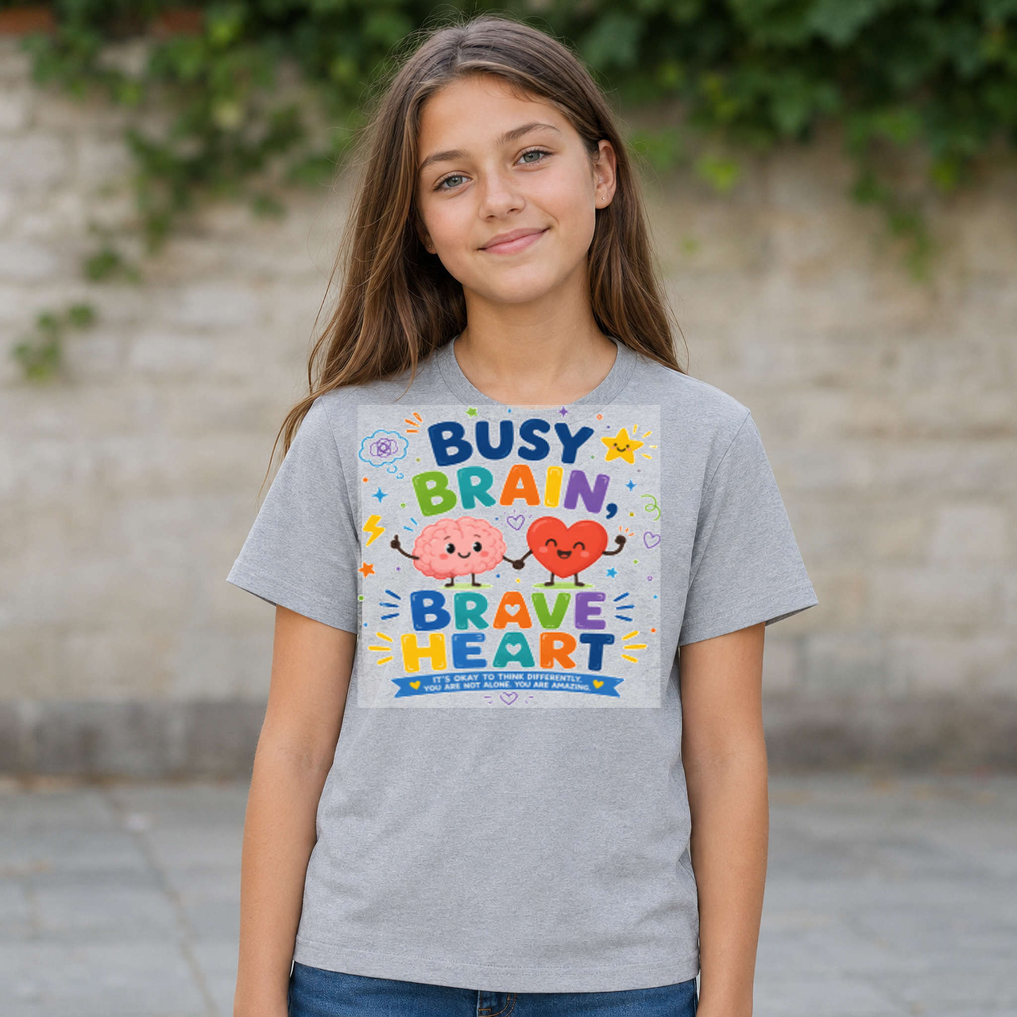 Busy Brain, Brave Heart youth T-shirt
