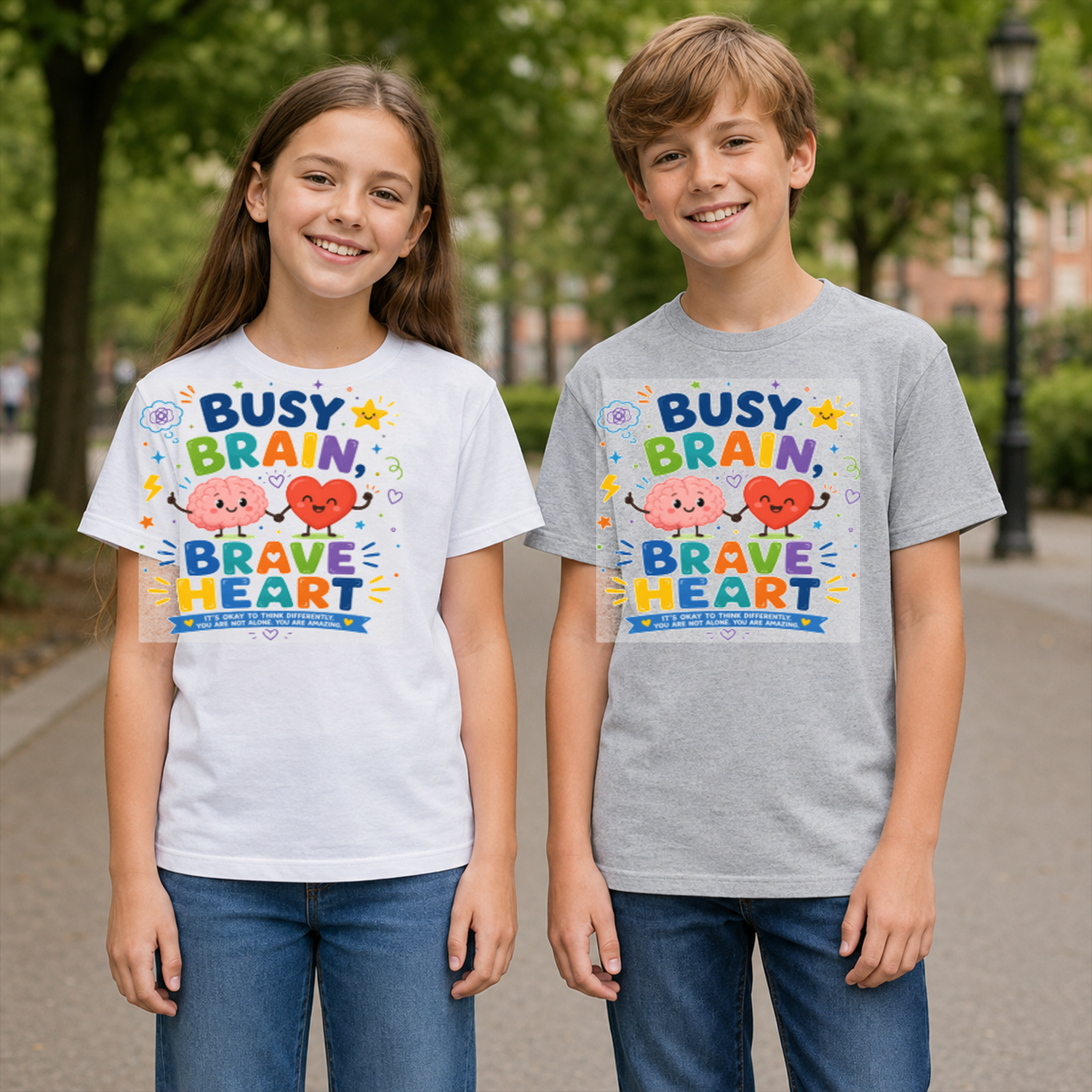Busy Brain, Brave Heart youth T-shirt