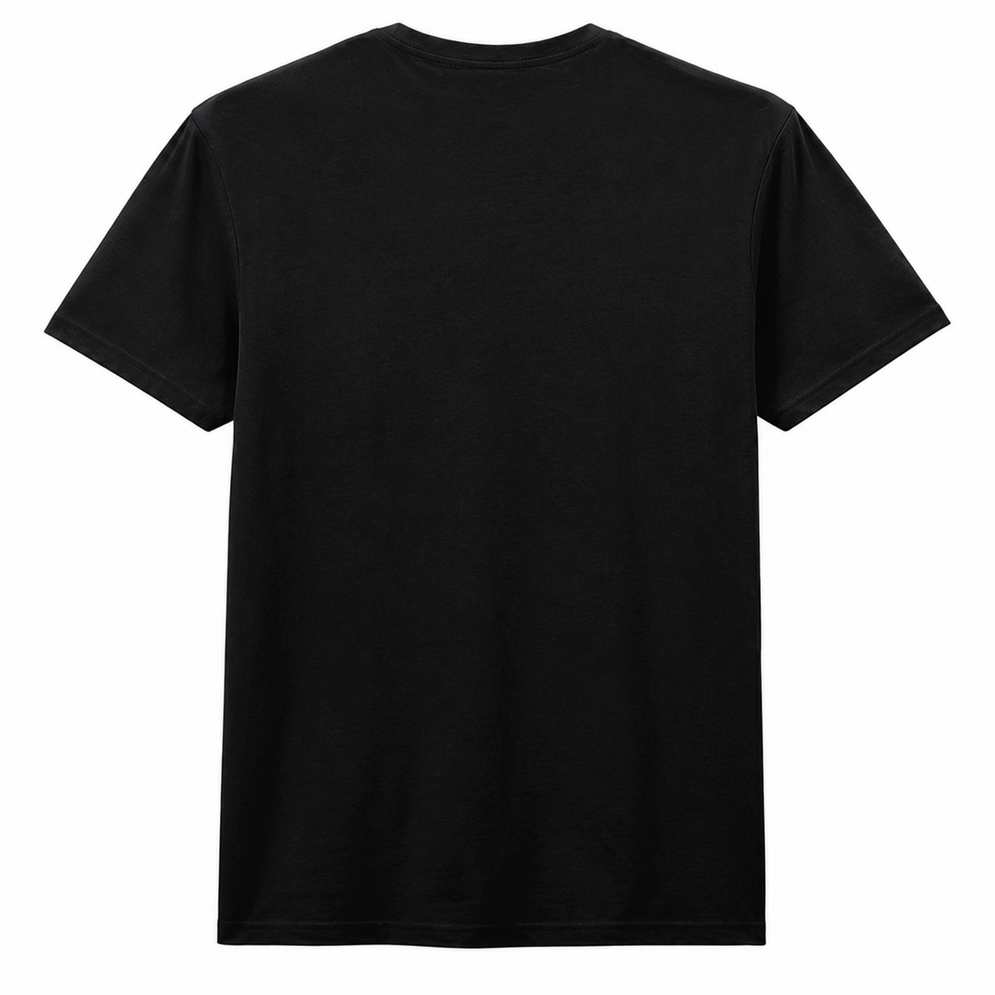 Plain back view of the Black Gildan SoftStyle ringspun T-shirt
