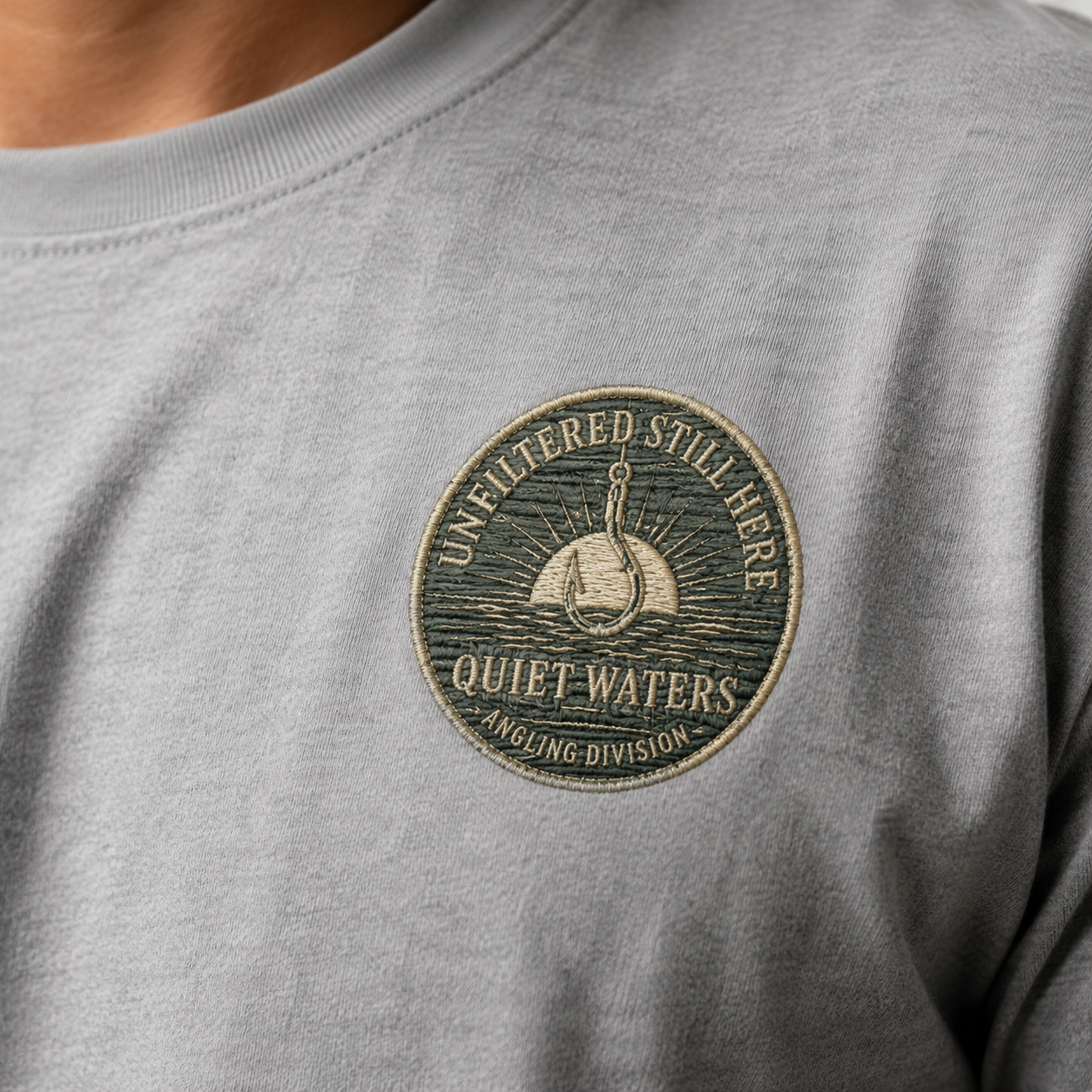 Still Here Women’s Fishing T-Shirt | Quiet Mind, Strong Heart