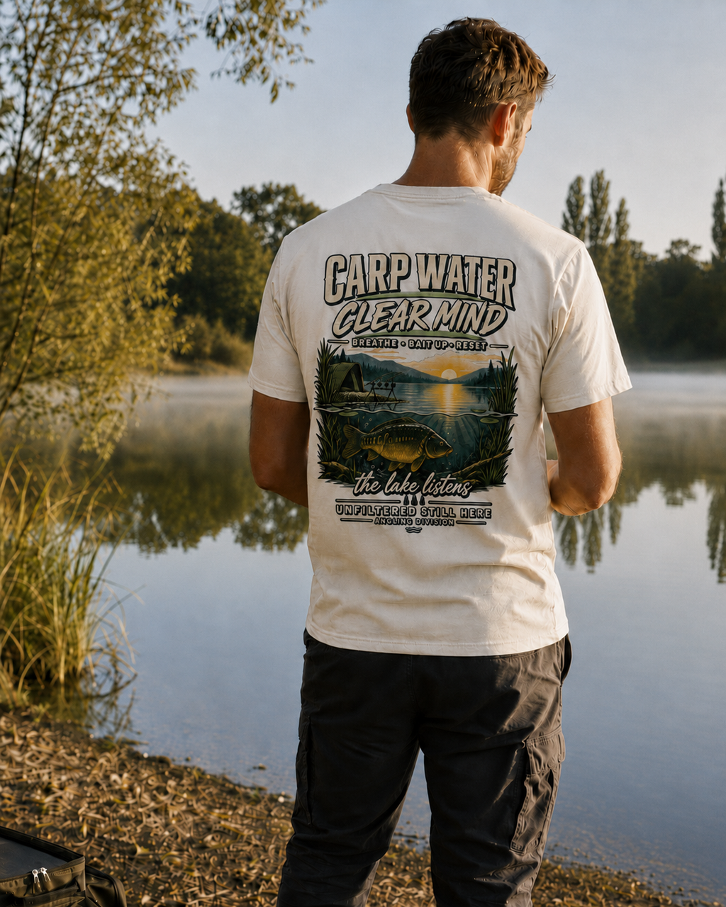 Carp Water, Clear Mind Fishing T-Shirt | The Lake Listens