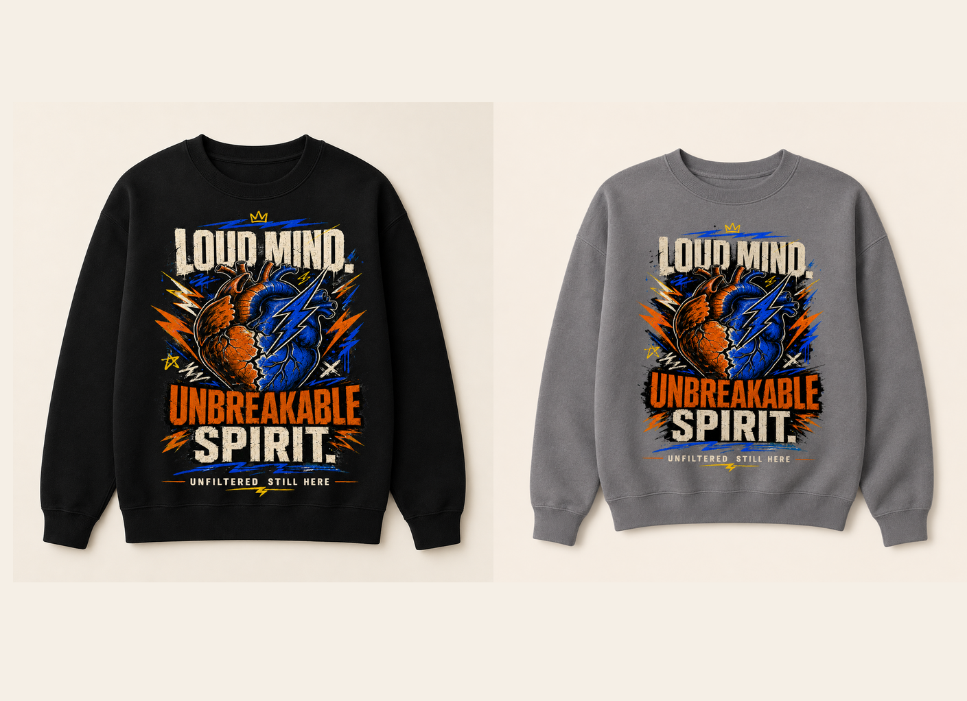 Loud Mind, Unbreakable Spirit Teen Sweatshirt