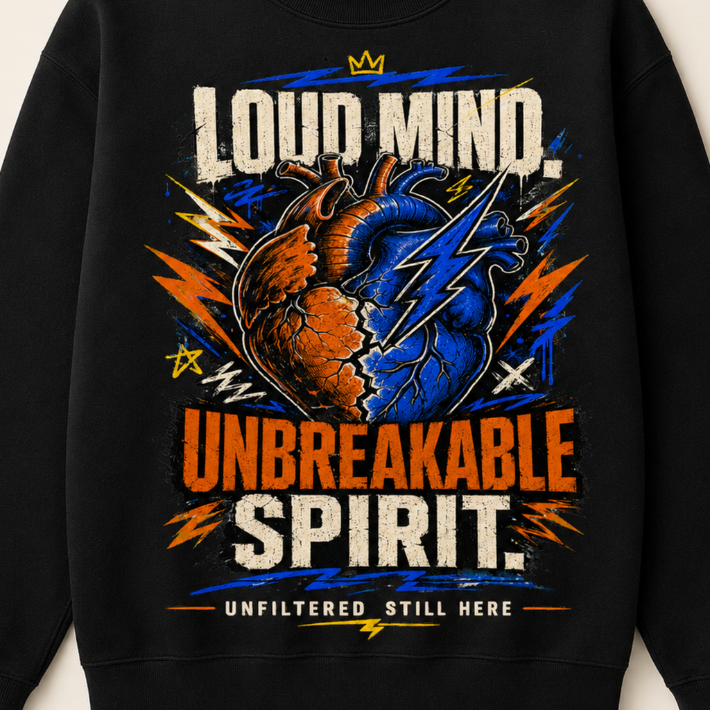 Loud Mind, Unbreakable Spirit Teen Sweatshirt