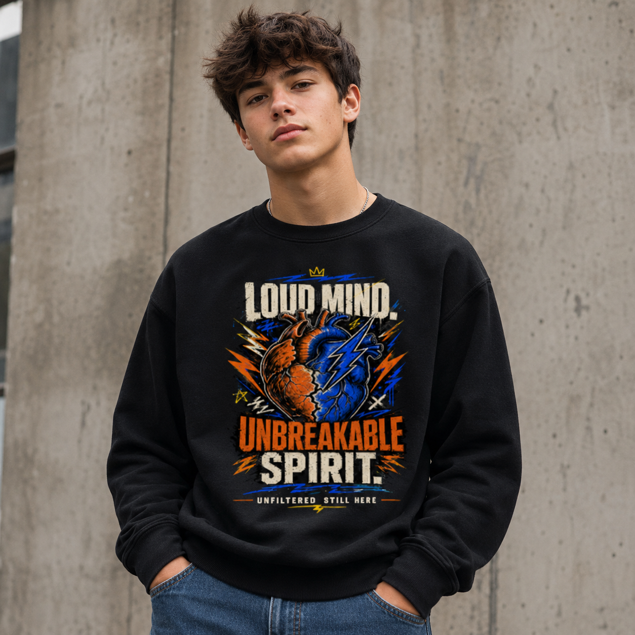 Loud Mind, Unbreakable Spirit Teen Sweatshirt