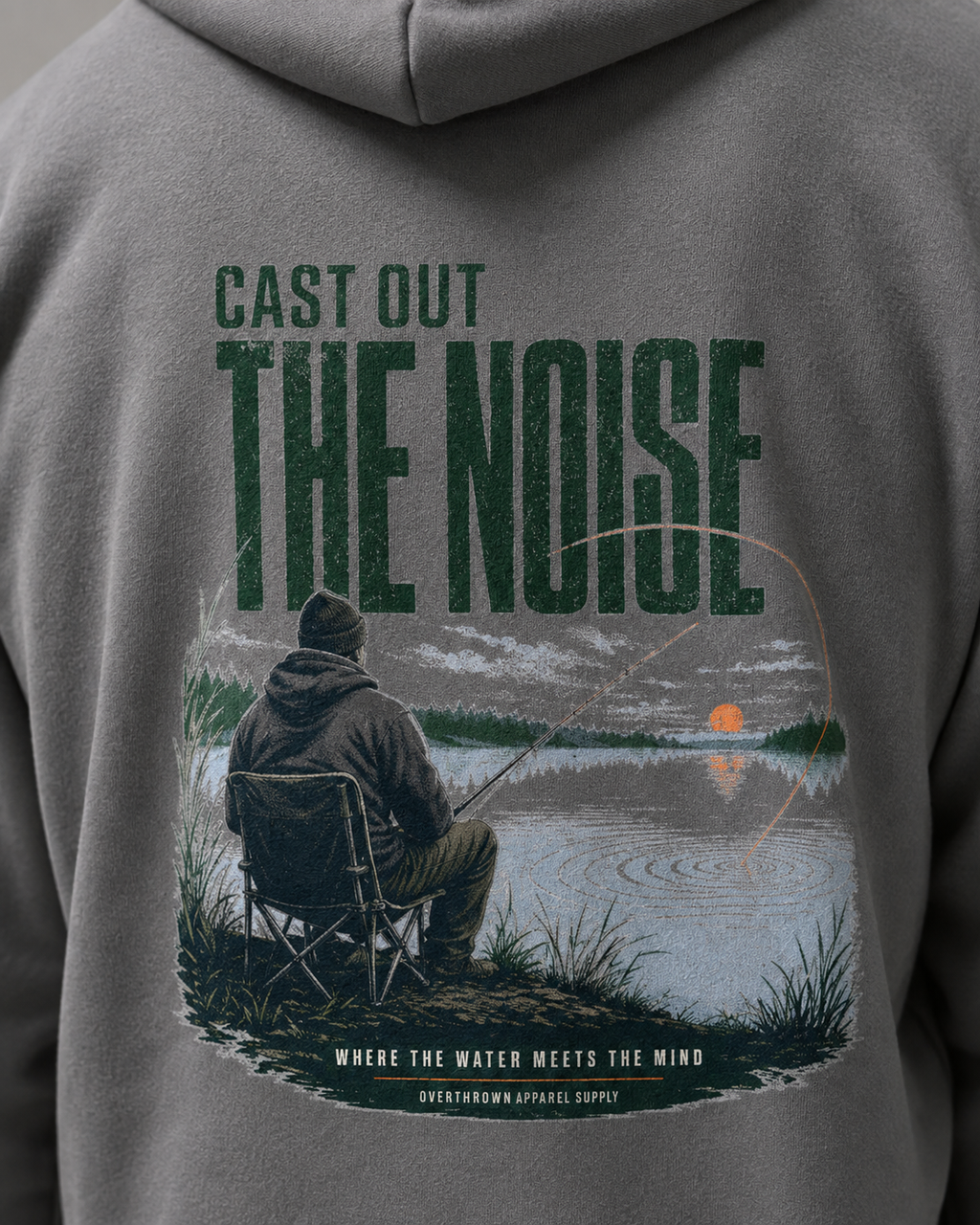 Cast Out the Noise Men's Hoodie | Where the Water Quiets the Mind