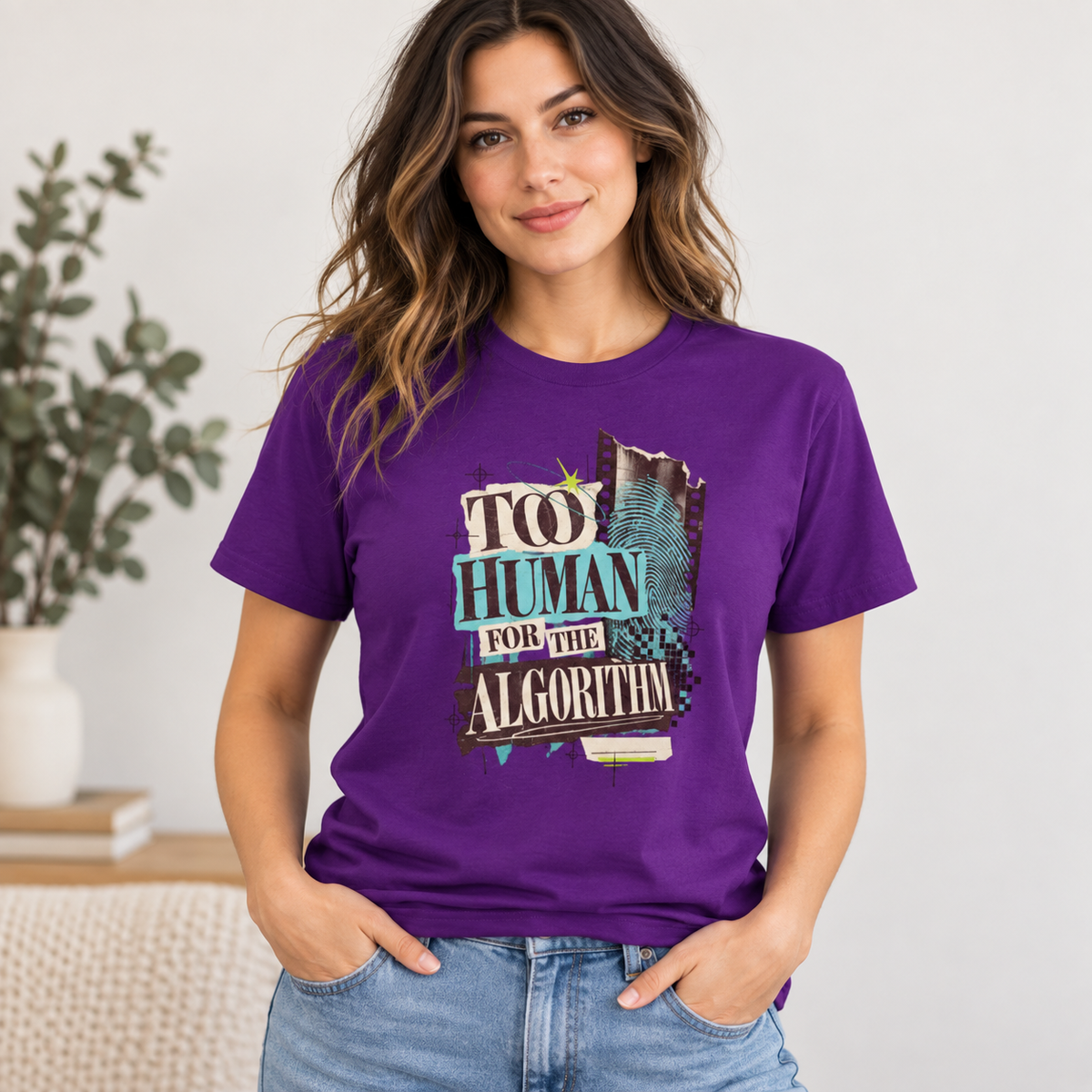 Too Human for the Algorithm Mental Health T-Shirt