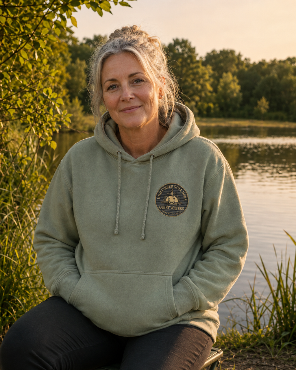 Still Here Women’s Fishing Hoodie | Quiet Mind, Strong Heart