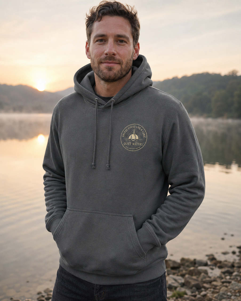 Cast Out the Noise Men's Hoodie | Where the Water Quiets the Mind