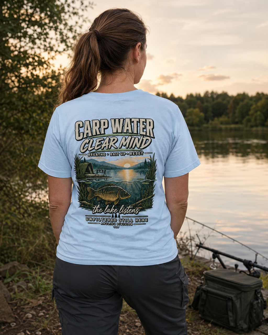 Carp Water, Clear Mind Fishing T-Shirt | The Lake Listens