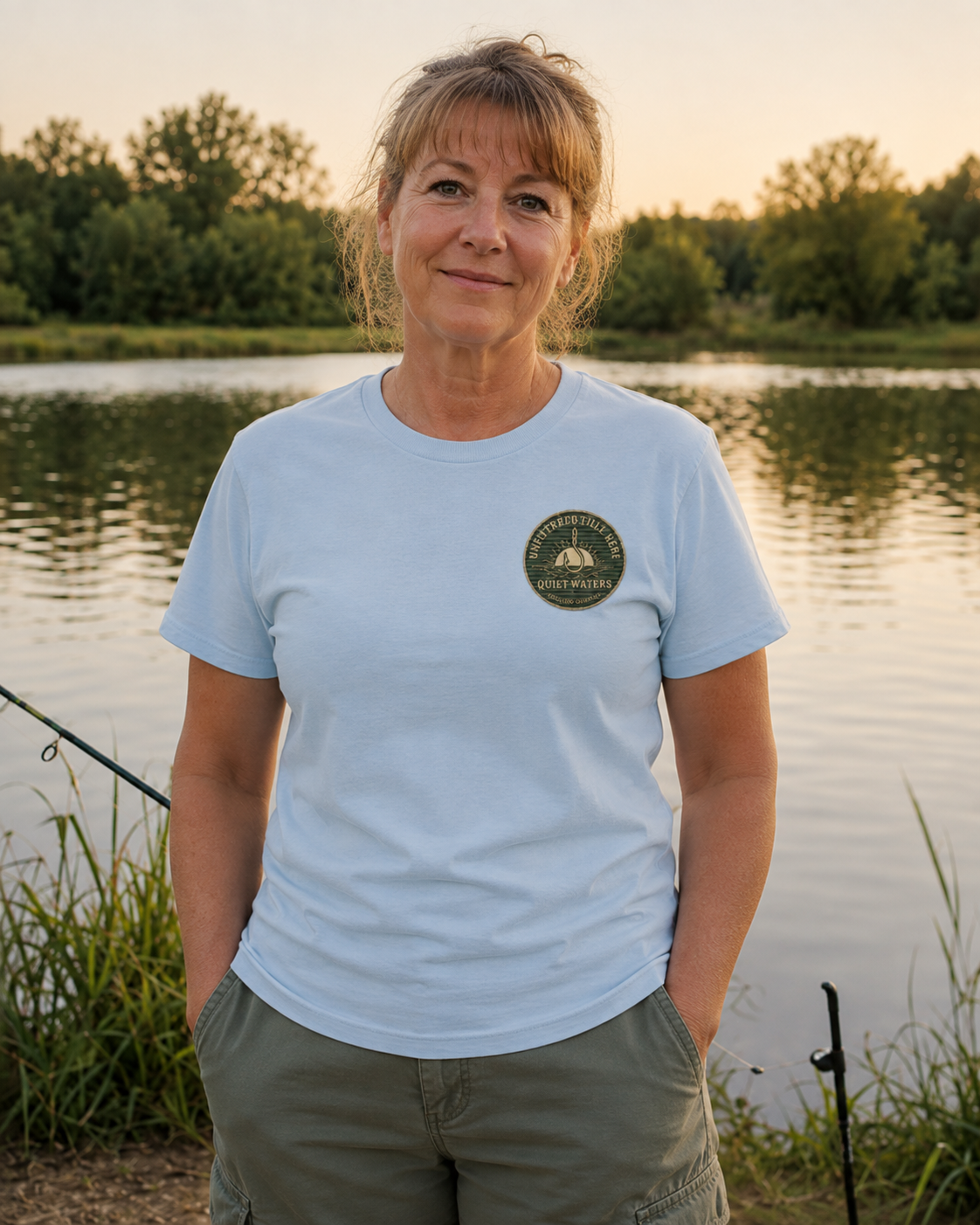 Still Here Women’s Fishing T-Shirt | Quiet Mind, Strong Heart
